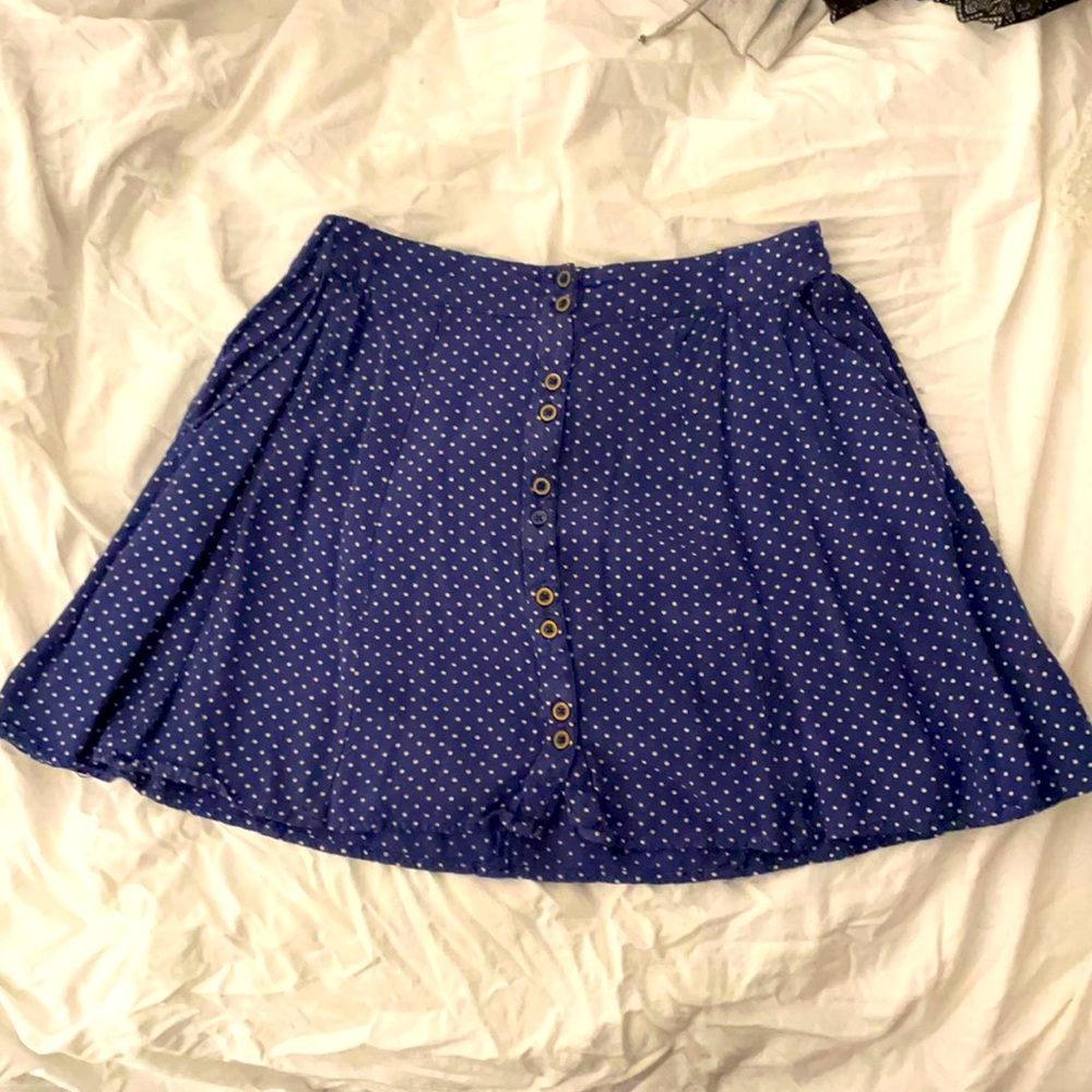 Blue polka dot skirt
